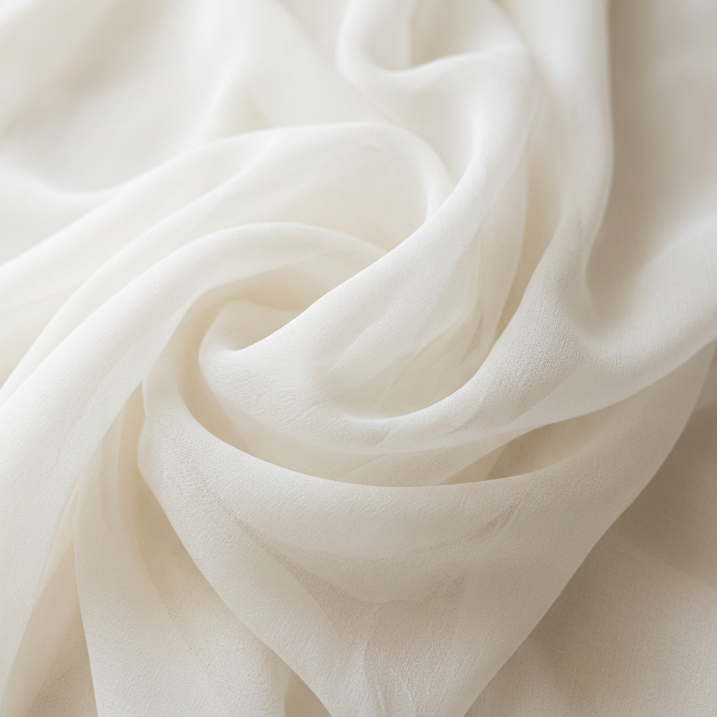 Ivory fabric draped in soft folds